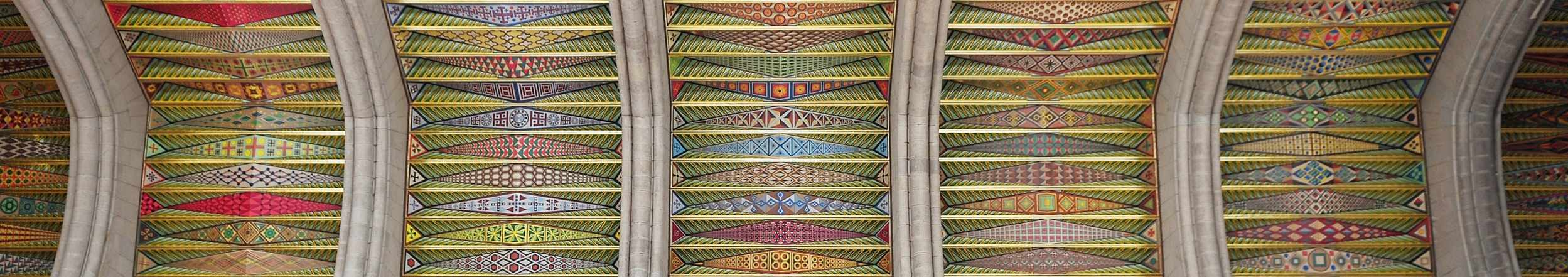 Geometric church ceiling art