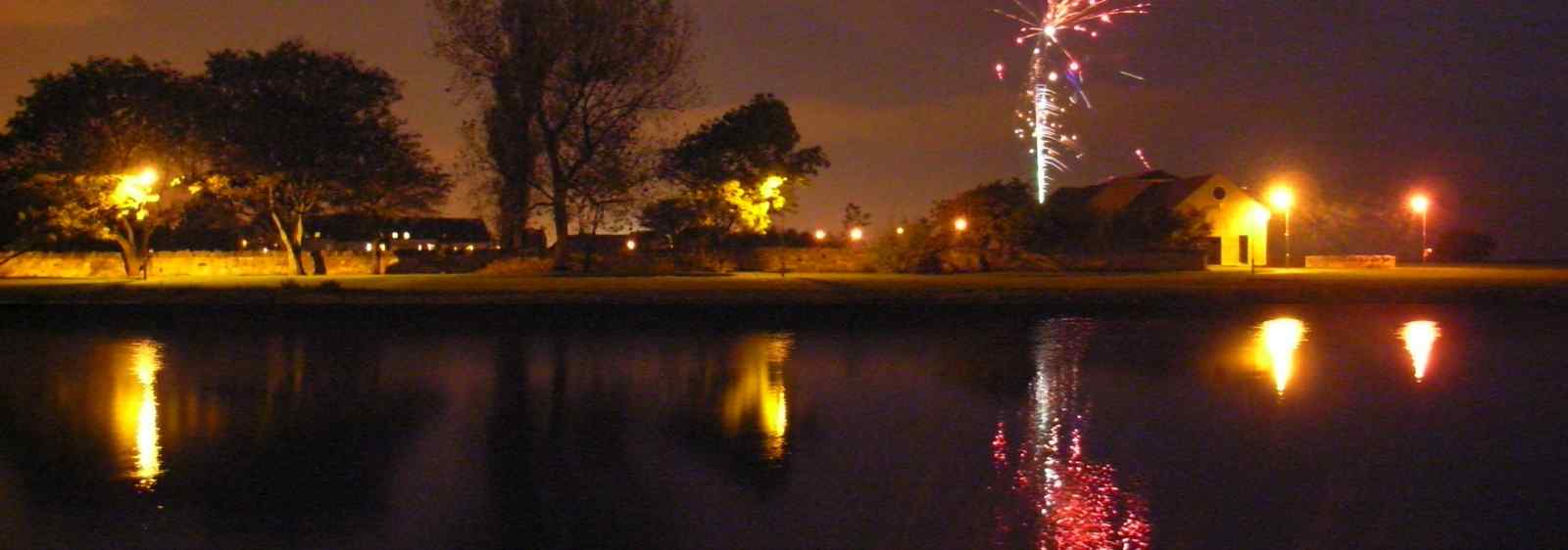 Night fireworks over Musselburgh